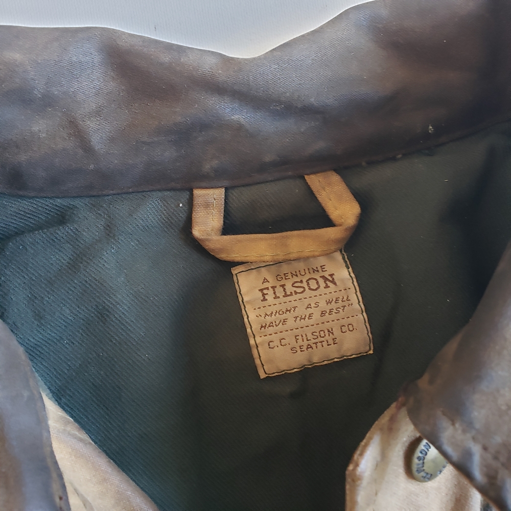 Vintage CC Filson 1990s Waxed Tin Cloth Cruiser Jacket Fully Lined Hunting Ranch - Picture 6 of 16